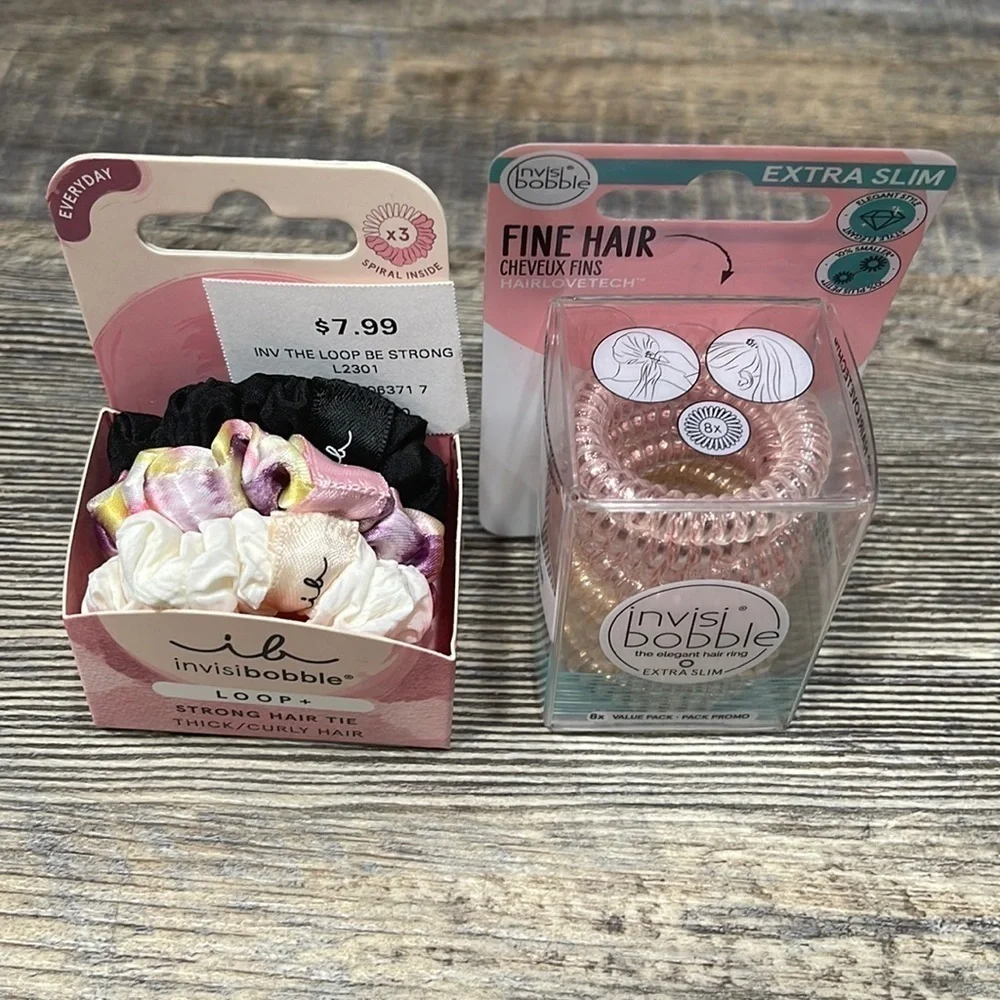 2 pack hair tie with cosmetics bag